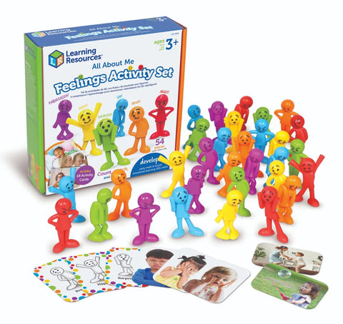 The All About My Feelings Activity Set featuring cards and emotion counters.