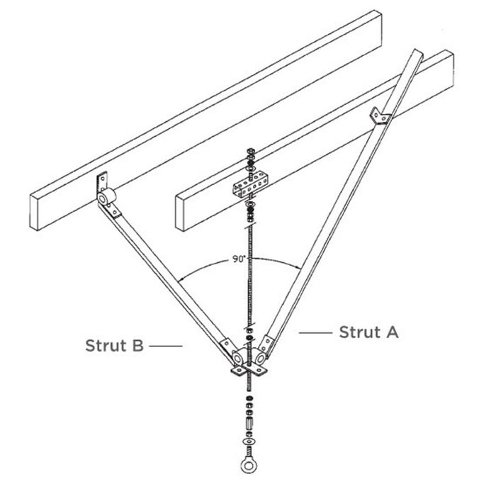 Southpaw - Wooden Joist Drop Ceiling Installation Kit 2.5" to 5" Drop